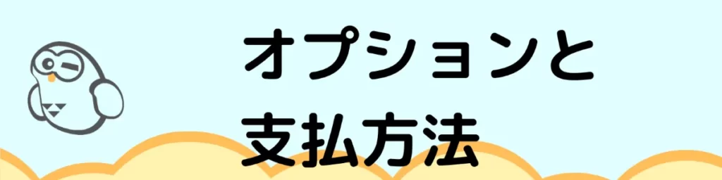 オプションと支払い方法