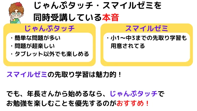 じゃんぷタッチとスマイルゼミの比較